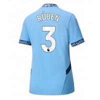 Camisa de Futebol Manchester City Ruben Dias #3 Equipamento Principal Mulheres 2024-25 Manga Curta